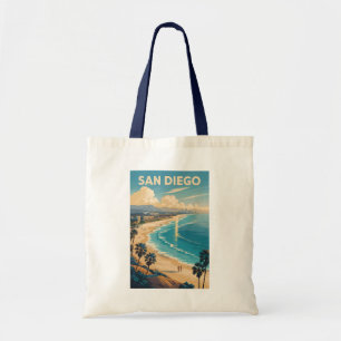 San Diego California Skyline Reise Kunst Vintage Tragetasche