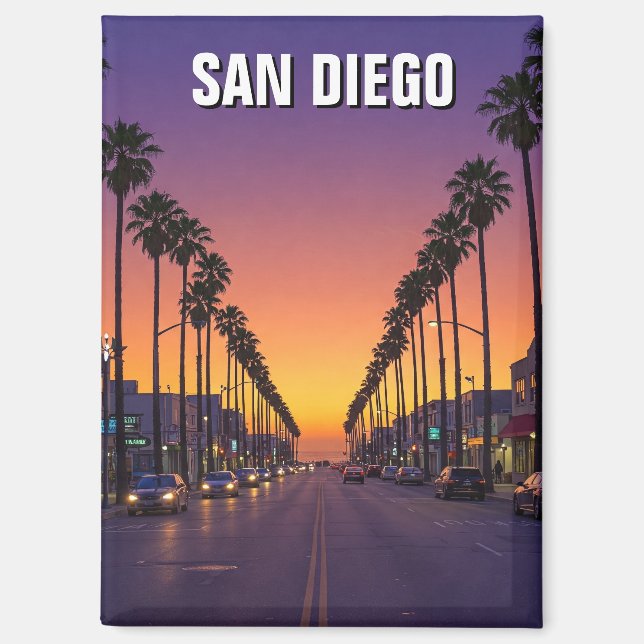 San Diego California Sunset Magnet (Vorderseite)