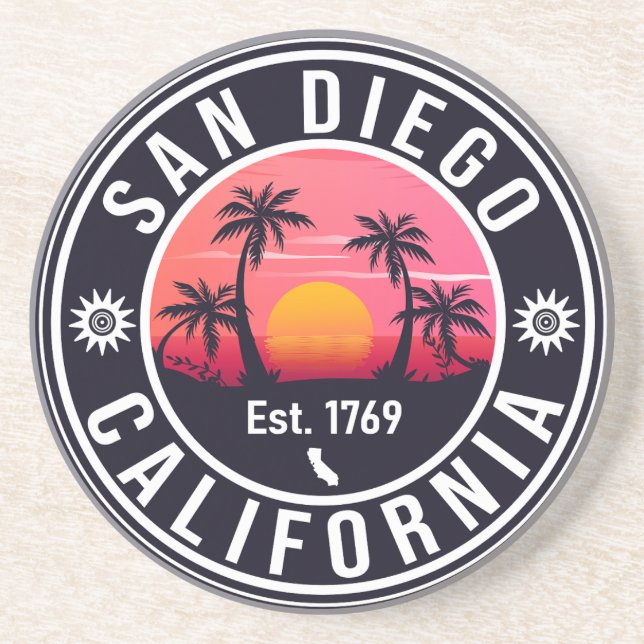 San Diego California Sunset Vacation Souvenirs 60e Getränkeuntersetzer (Vorne)