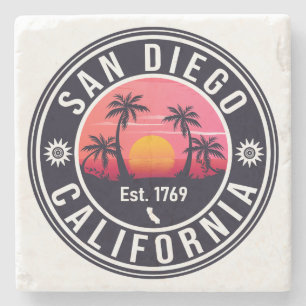 San Diego California Sunset Vacation Souvenirs 60e Steinuntersetzer