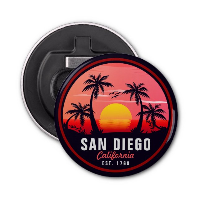 San Diego California Sunset Vacation Souvenirs 80e Flaschenöffner (Vorderseite)