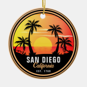 San Diego California Sunset Vacation Souvenirs 80e Keramik Ornament