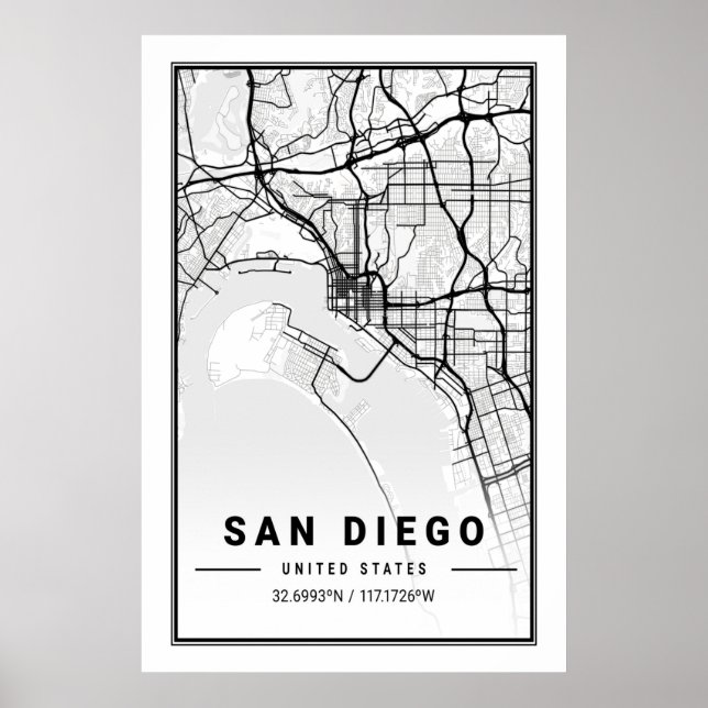 San Diego California USA Cities Travel Poster (Vorne)