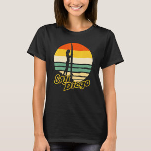 San Diego California Vintag 70er Retro Sunset Surf T-Shirt