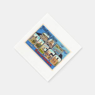 San Diego California Vintager Großbuchstabe Postka Serviette