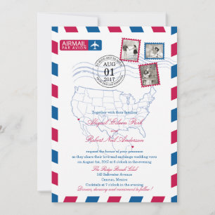 San Diego Cancun Airmail   HOCHZEIT Einladung