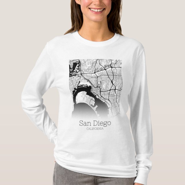 San Diego City Map T-Shirt (Vorderseite)