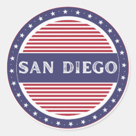 San Diego City Pride Emblem – American Identity Runder Aufkleber