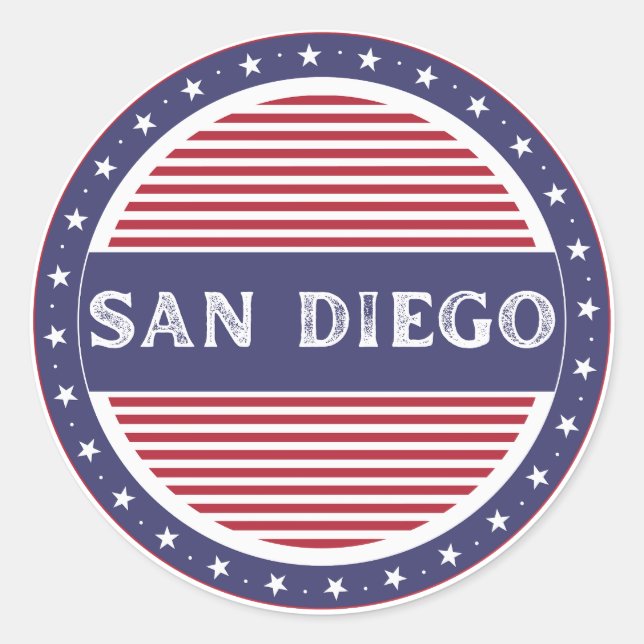 San Diego City Pride Emblem – American Identity Runder Aufkleber (Vorderseite)