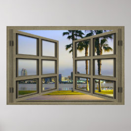 San Diego City Scape durch ein Open-Window-Poster Poster