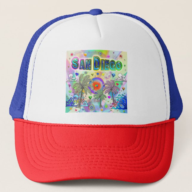 San Diego Deep Dream Hat Truckerkappe (Vorderseite)