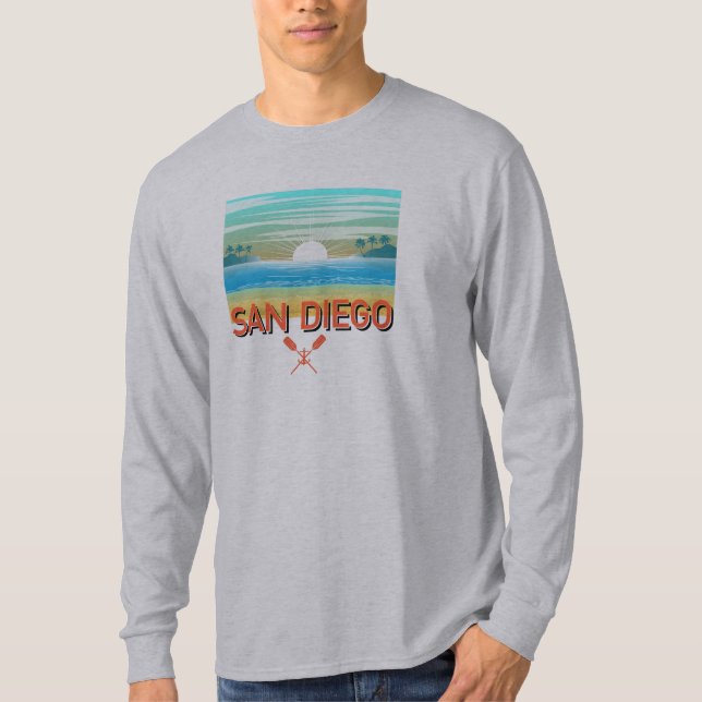 San Diego Design - einfaches Langarm-T-Shirt T-Shirt (Vorderseite)
