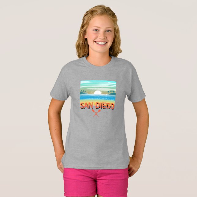 San Diego Design - Girls' Basic T - Shirt (Vorne ganz)