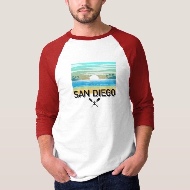 San Diego Design - Herren Basic 3/4 Sleeve Raglan  T-Shirt (Vorderseite)