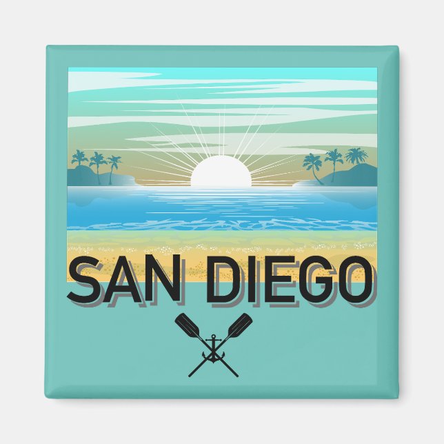 San Diego Design - Square Magnet (Vorne)