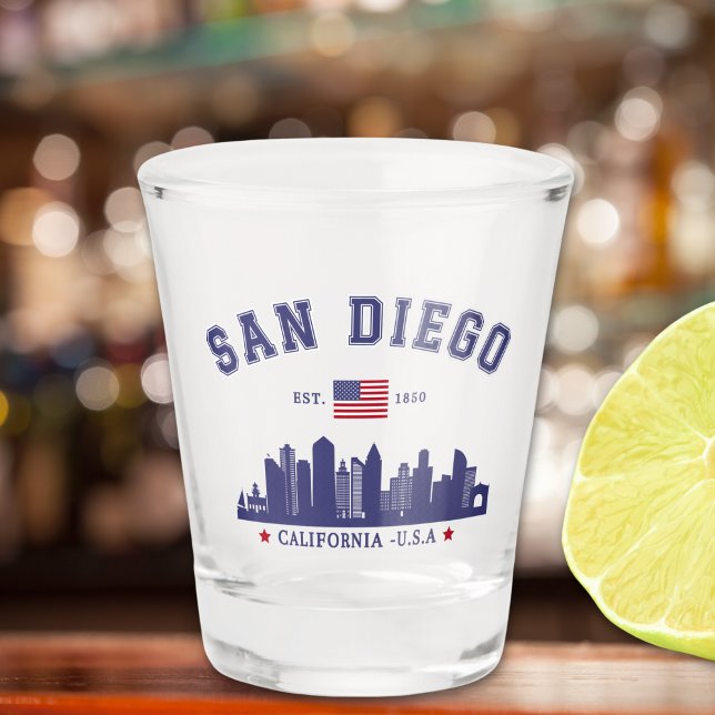 San Diego Downtown Skyline Cali Dreaming Schnapsglas (Von Creator hochgeladen)