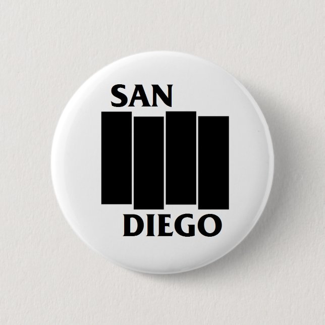 San Diego/Flagge-Parodie-Punkknopf Button (Vorderseite)