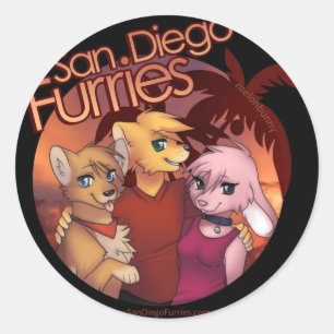 San Diego Furries Runder Aufkleber