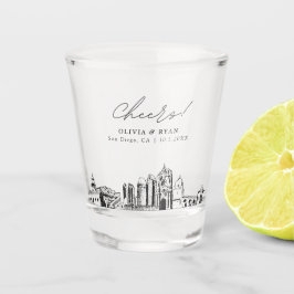 San Diego Gastgeschenk Hochzeit Personalisiert Che Schnapsglas