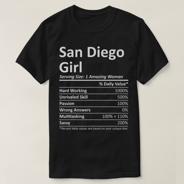 SAN DIEGO GIRL CA CALIFORNIA Funny City Zuhause Ro T-Shirt (Design vorne)