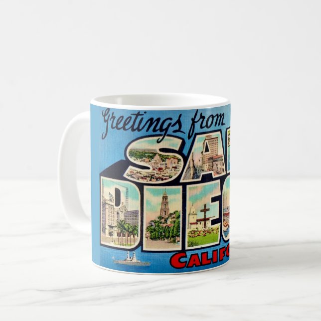 San Diego Gruß Postkarten Tasse (Vorderseite Links)