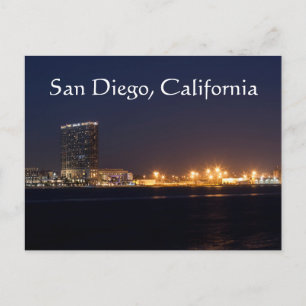 San Diego Hafen nachts Postkarte