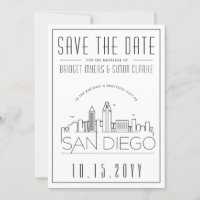 San Diego Hochzeit | Stilisierte Skyline Save-the-