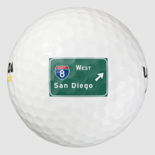 San Diego I-8 West Exit Interstate California Ca Golfball