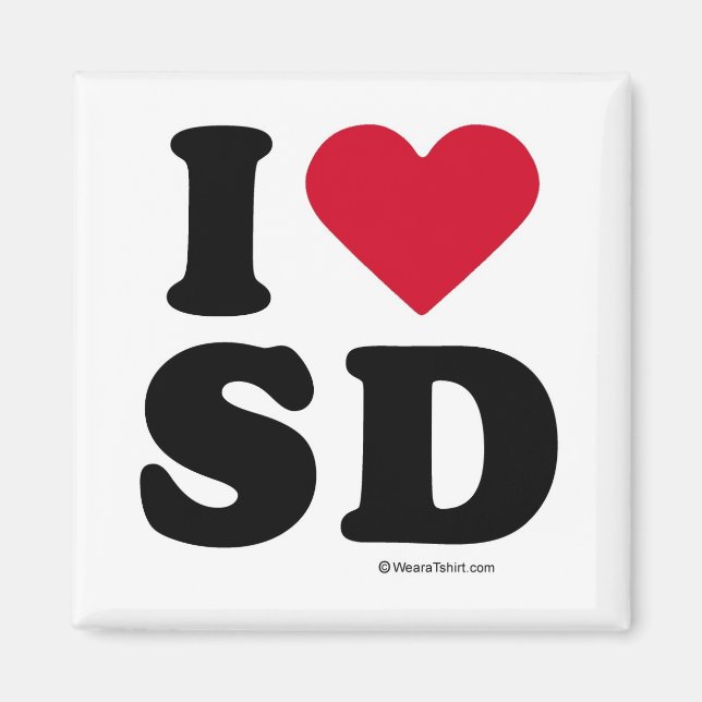 SAN DIEGO - "I LIEBE SD" "I LIEBE SAN DIEGO" MAGNET (Vorne)