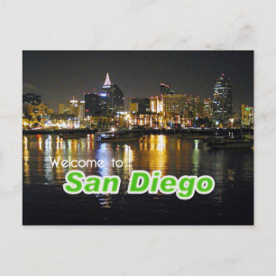 San Diego in der Nacht Postkarte