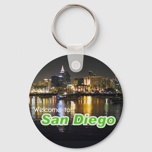 San Diego in der Nacht Schlüsselanhänger (Vorderseite)