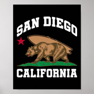 San Diego Kalifornien Bär Surfen Surfer  Poster