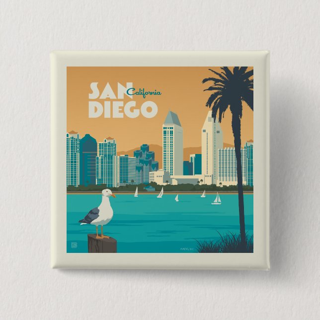 San Diego, Kalifornien Button (Vorderseite)