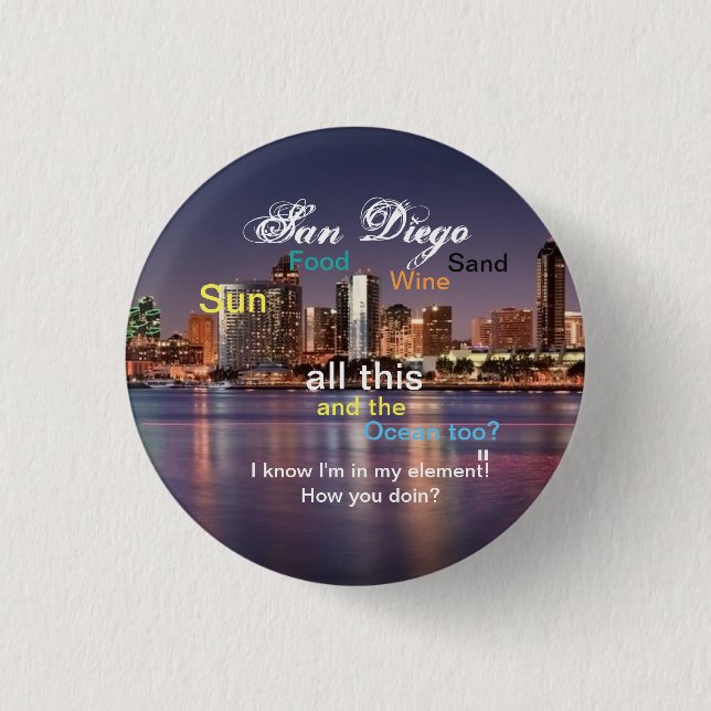 San Diego, Kalifornien Button (Vorderseite)