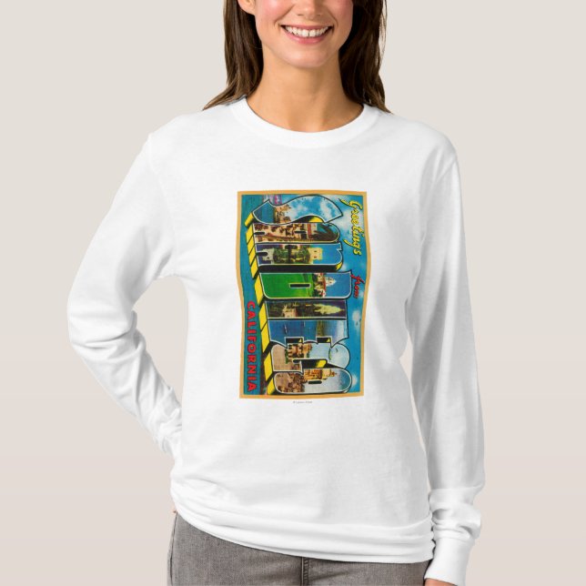 San Diego, Kalifornien - große Buchstabe-Szenen T-Shirt (Vorderseite)