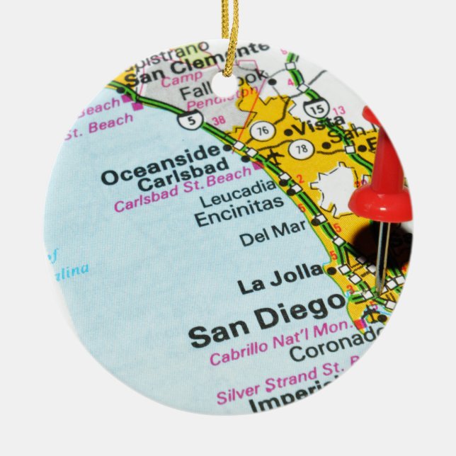 San Diego, Kalifornien Keramik Ornament (Vorne)