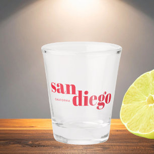 San Diego Kalifornien moderne Typografie Schnapsglas