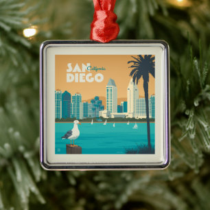 San Diego, Kalifornien Ornament Aus Metall