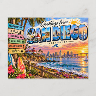 San Diego Kalifornien Postkarte