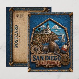 San Diego Kalifornien Postkarte Vintage Reise
