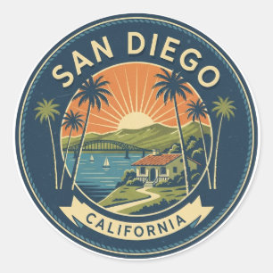 San Diego Kalifornien Reise Runder Aufkleber