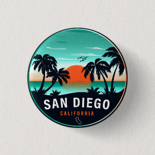 San Diego Kalifornien Retro-Sonnenuntergang-Souven Button