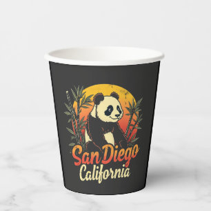 San Diego Kalifornien Retro-Sonnenuntergang Vintag Pappbecher