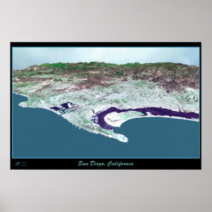 San Diego, Kalifornien, Satellitenposter Poster