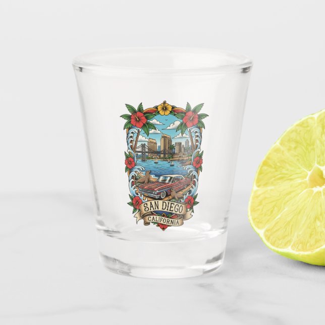 San Diego Kalifornien Schnapsglas (Vorderseite)