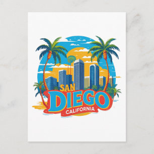 San Diego Kalifornien Skyline–Moderne Stadtlandsch Postkarte
