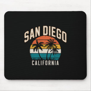 San Diego Kalifornien Sonnenuntergang Palmen Vinta Mousepad