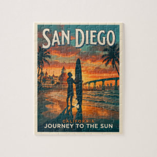 San Diego Kalifornien Sonnenuntergang Surf Reise Puzzle