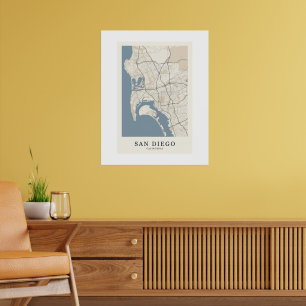 San Diego Kalifornien Stadtplan Poster Minimalis
