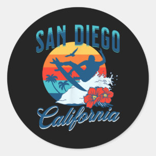San Diego Kalifornien Strand Surf Sommer Urlaub Vi Runder Aufkleber
